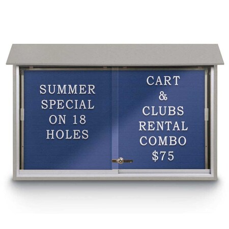 United Visual Products Outdoor Enclosed Combo Board, 72"x36", Bronze Frame/Green & Pumice UVCB7236ODBZ-GREEN-PUMICE